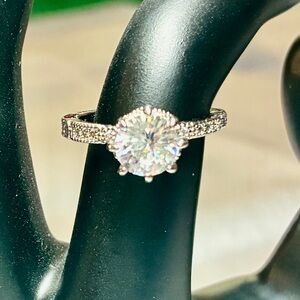 Solitaire Cubic Zirconia In 9.25 Sterling Silver Prong Setting